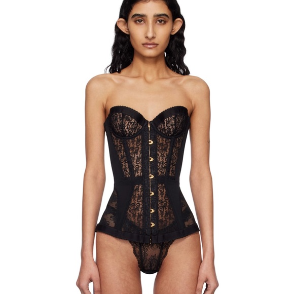 Agent Provocateur Elegant Black Lace Corset Lingerie